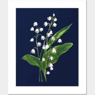 Lily of the valley Flowers Watercolor Painting Posters and Art